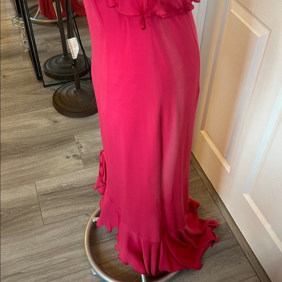 Escada Vintage Y2K Fuchsia Ruffle Formal Dress - Picture 6 of 11